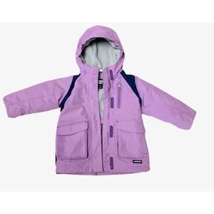 Lands’ End Toddler Girls 3T Purple Lilac Squall Coat Jacket  Hooded Grow-A-Longs